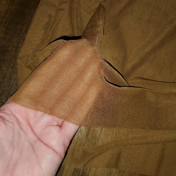 2 New Women's Cute Shein Drop Shoulder Mesh Summer Top - Black & Tan Brown - Picture 6 of 8